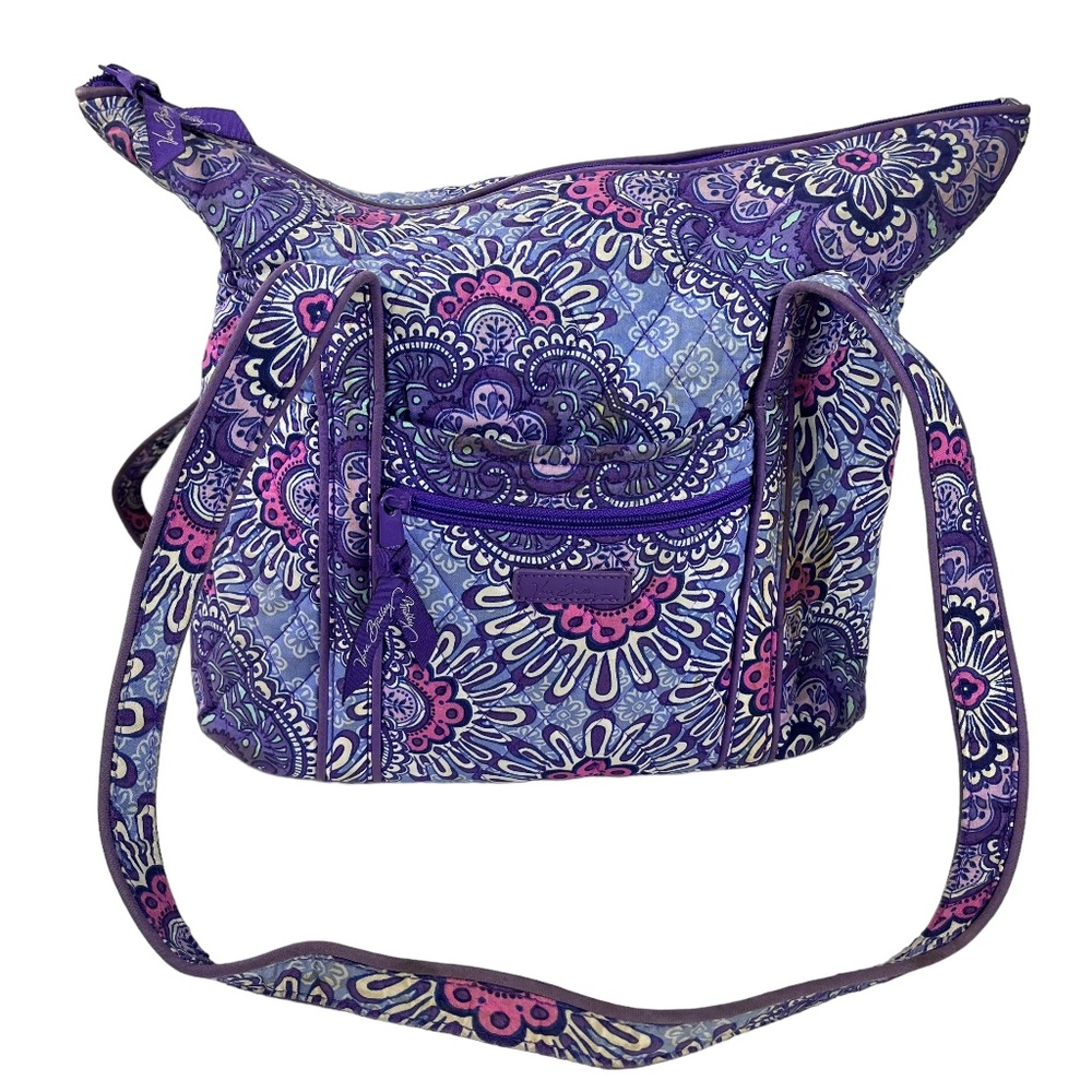 Quilted Purple Paisley Crossbody Bag
